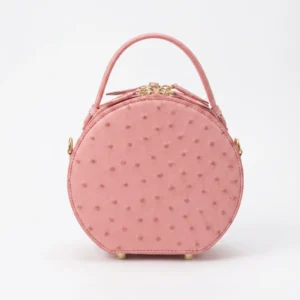 Womens Ostrich Skin Leather Apple Phone Handle Bag